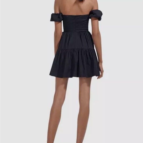 STAUD Women's Mini Elio Dress, Black, 10 - Picture 4 of 4